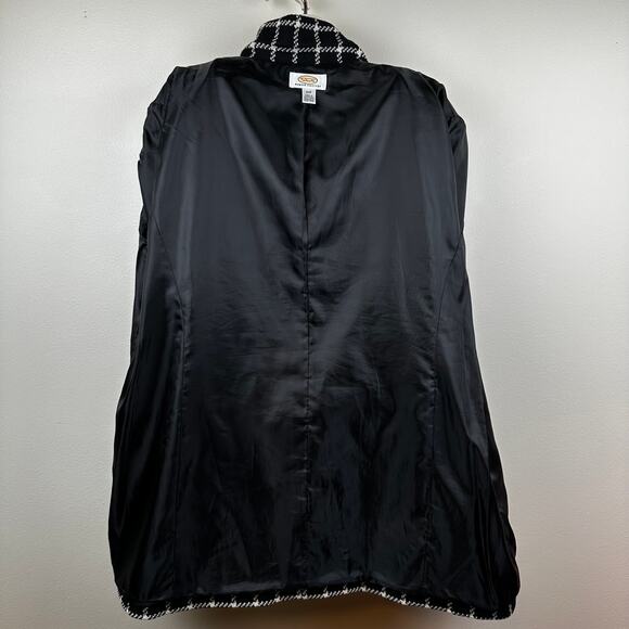 Vintage Talbots Tweed Wool Blazer Jacket Plaid Check Black Women's 22WP Petite - Picture 8 of 13